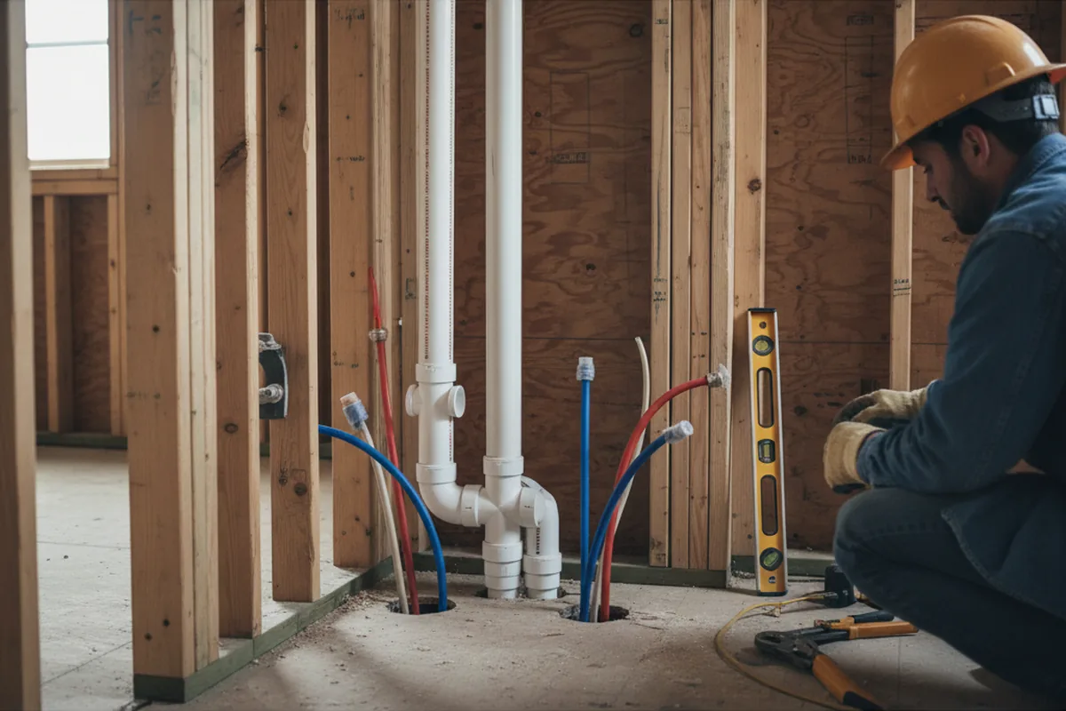 Drain and supply rough-in during Leak Detection in Rochester
